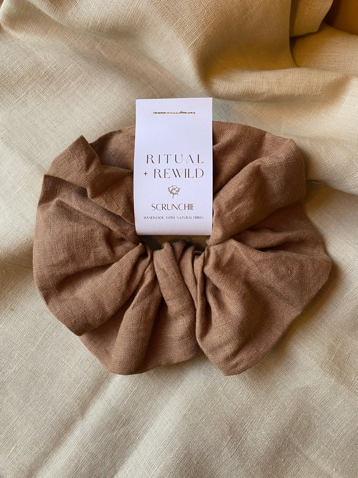 MOCHA Linen Scrunchie